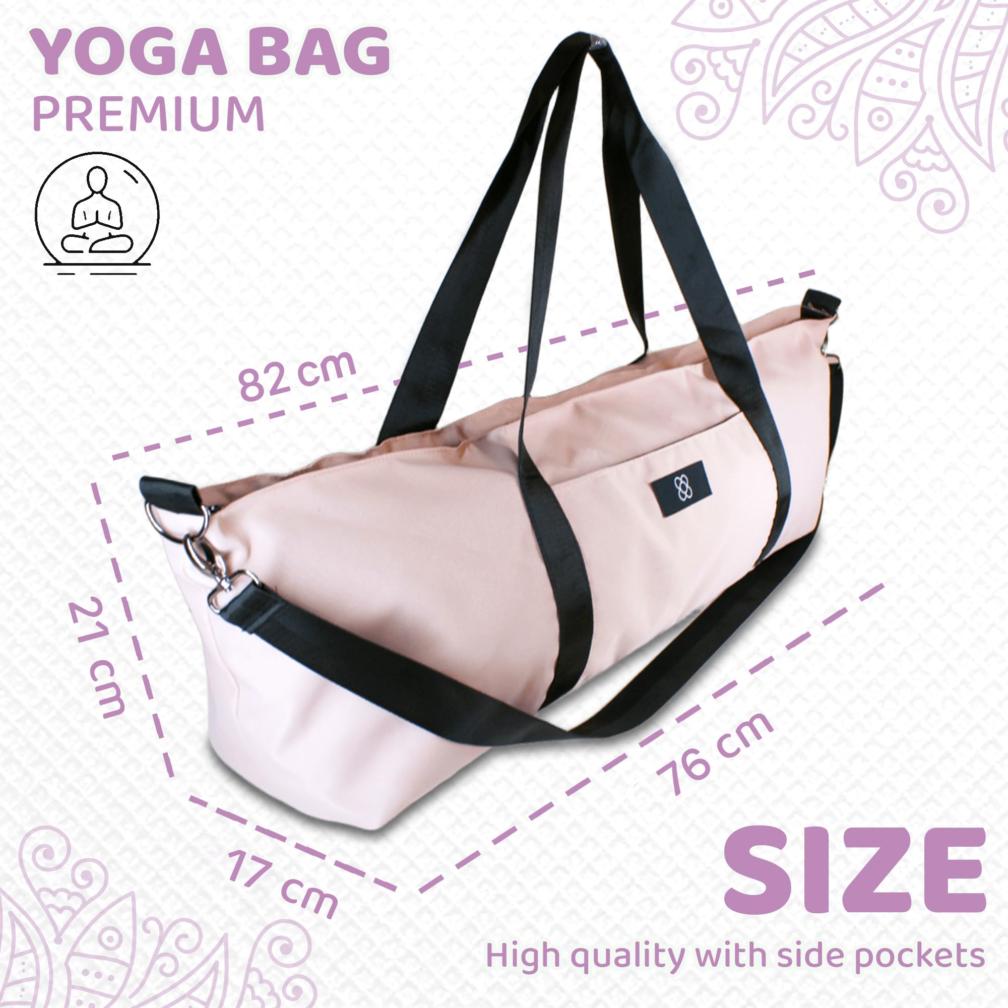 DOJA Barcelona Sac Tapis Yoga XXL - Grand Sac Yoga Résistant et Spacieux avec Poches - Housse Tapis Pilate Doté de Poignées et Sangle d'épaule pour Transport Confortable et Organisation Optimale