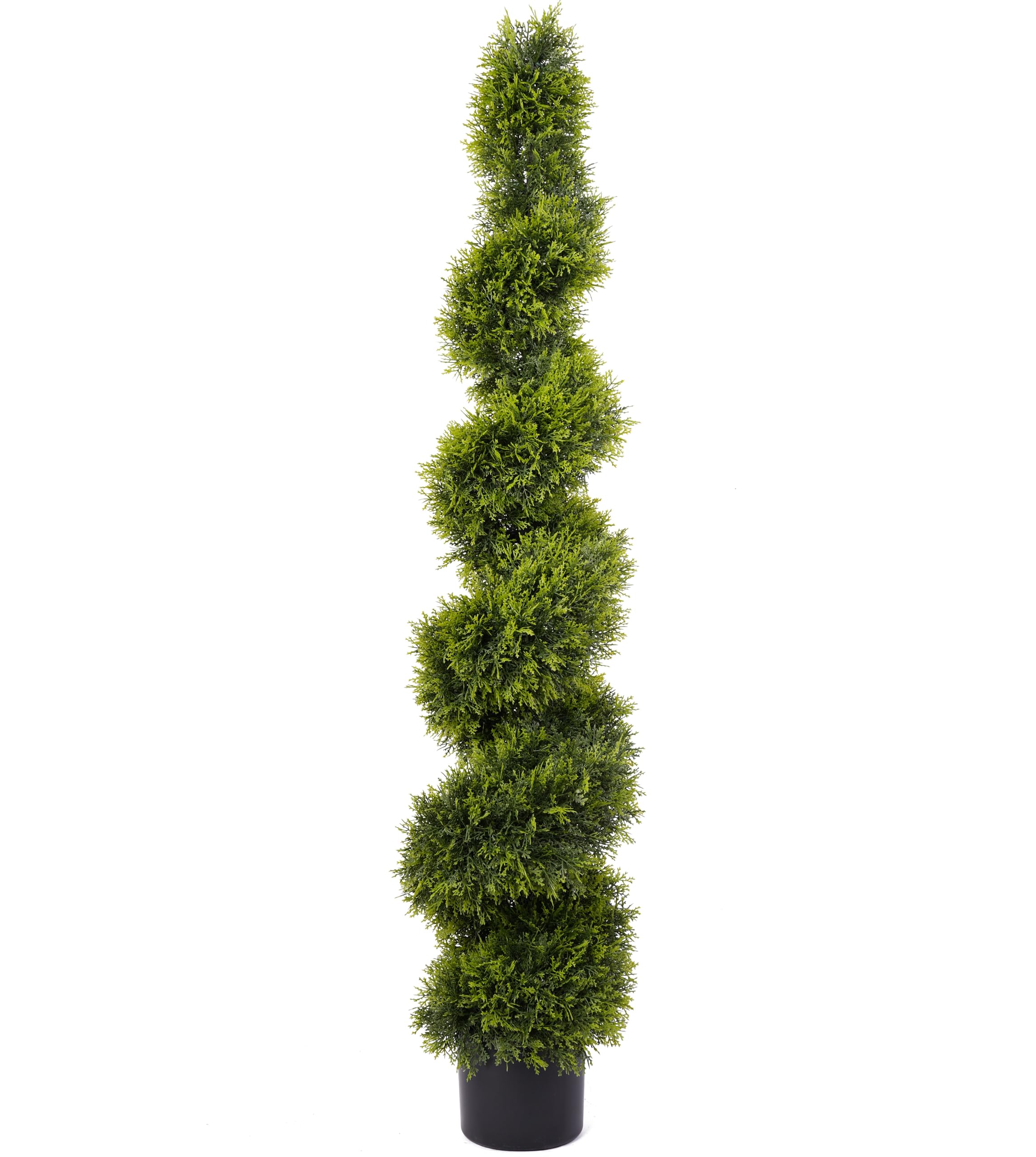 Best Artificial Cedar Spiral Conifer Topiary Trees UV Fade Protected - Suitable For Outdoor Use (5ft)