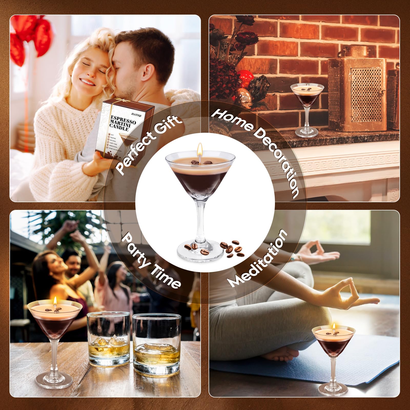 Świece Espresso Martini, prezenty dla kobiet, świece zapachowe do kawy, unikalne prezenty dla kobiet, świece do aromaterapii na walentynki, Wielkanoc, Boże Narodzenie, urodziny