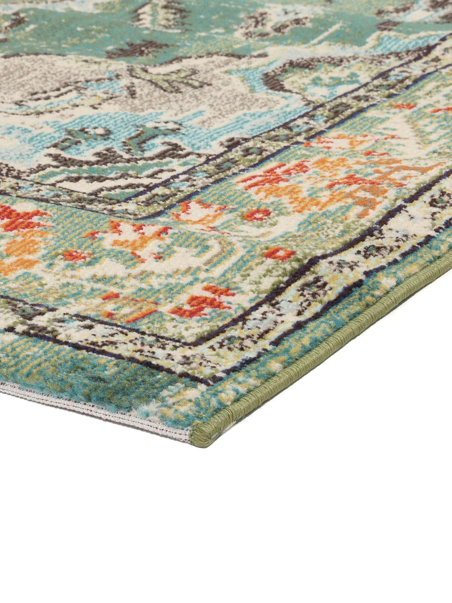 RugVista Leia, Tappeto, Vintage, 160 x 230 cm, Rettangolare, Pelo medio, Soggiorno, Sala da pranzo, Camera letto, Cucina, Lavabile solo a secco, Verde