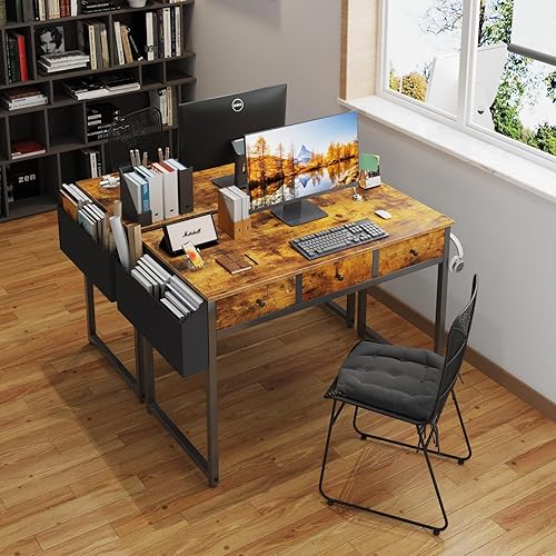 Miniatura 3 de Lufeiya Juego de escritorio para PC de 40 pulgadas y escritorio de 40 pulgadas con cajones