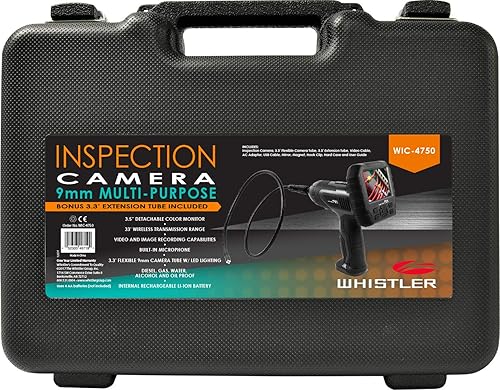 Miniatura 5 de Whistler Cámara impermeable de la serpiente de la inspección del boroscopio WIC-4750 con la iluminación LED, monitor LCD de 3,5"