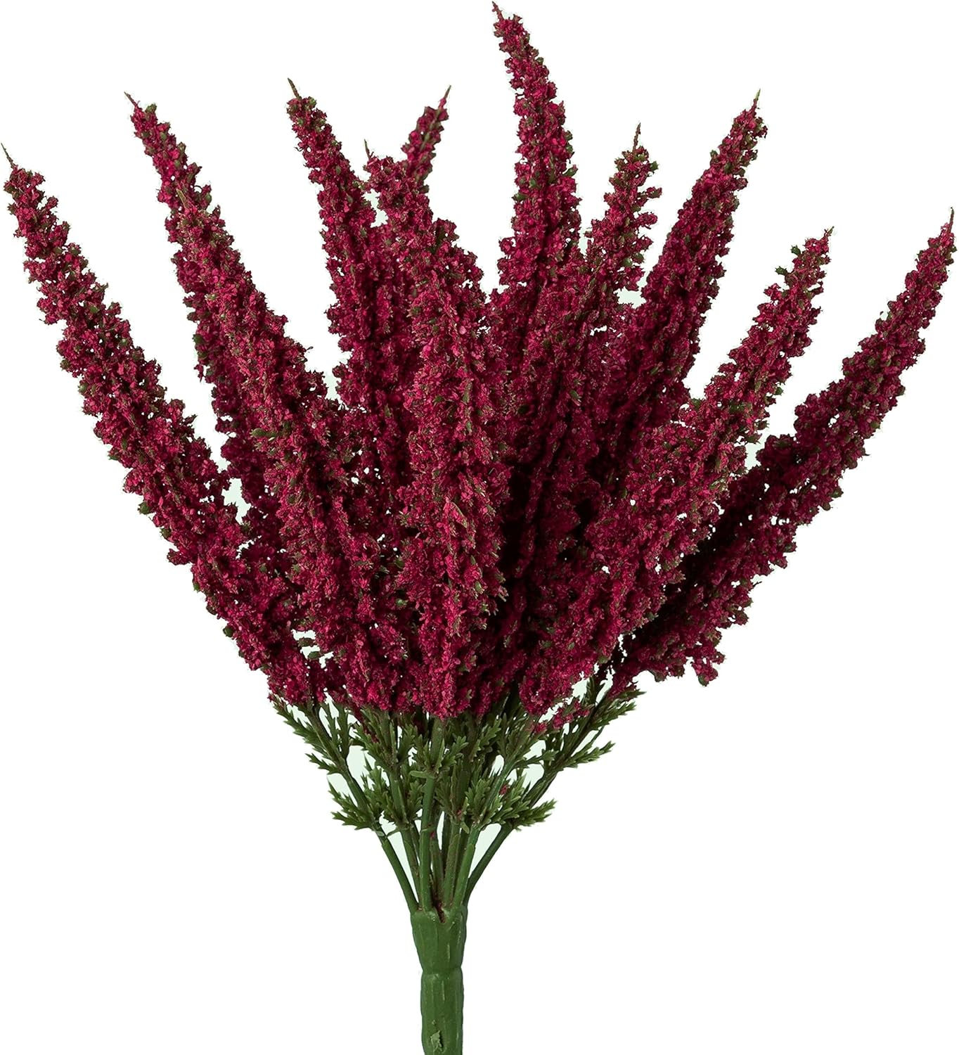 Kunstpflanze, Kunstblume, Erikabusch, Heidekraut, Dekoration. ca. 26 cm Burgund CALUNAL8