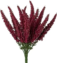 Kunstpflanze, Kunstblume, Erikabusch, Heidekraut, Dekoration. ca. 26 cm Burgund CALUNA