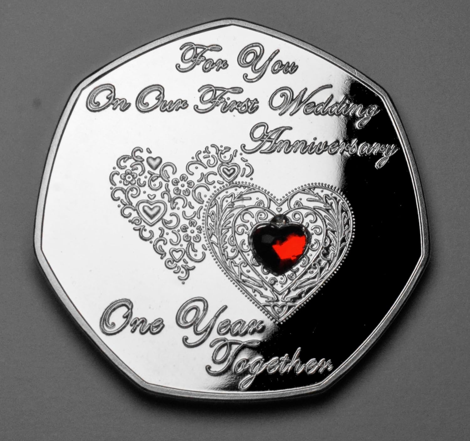 The Commemorative Coin Company Beautiful 25th SILVER WEDDING ANNIVERSARY Commemorative in Capsule. Gift/Present/Congratulations. 25 Years Together 999 Silver