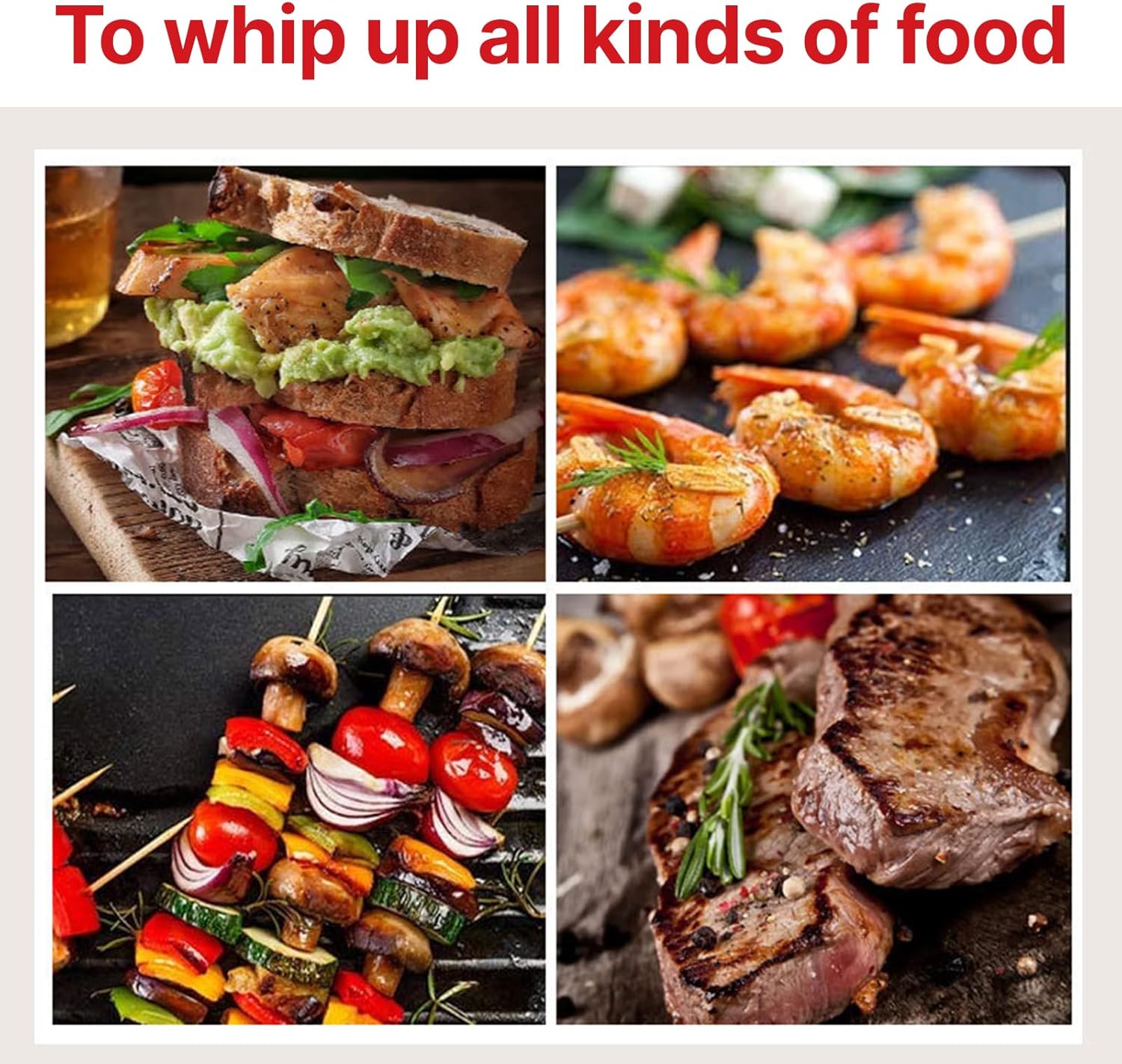 850w Panini Grill Press Sandwich Maker, 6 Slices Double Side Steel Portable Panini Maker with Anti Heat Handle for Breakfast Brunch Afternoon Tea (UK plug)