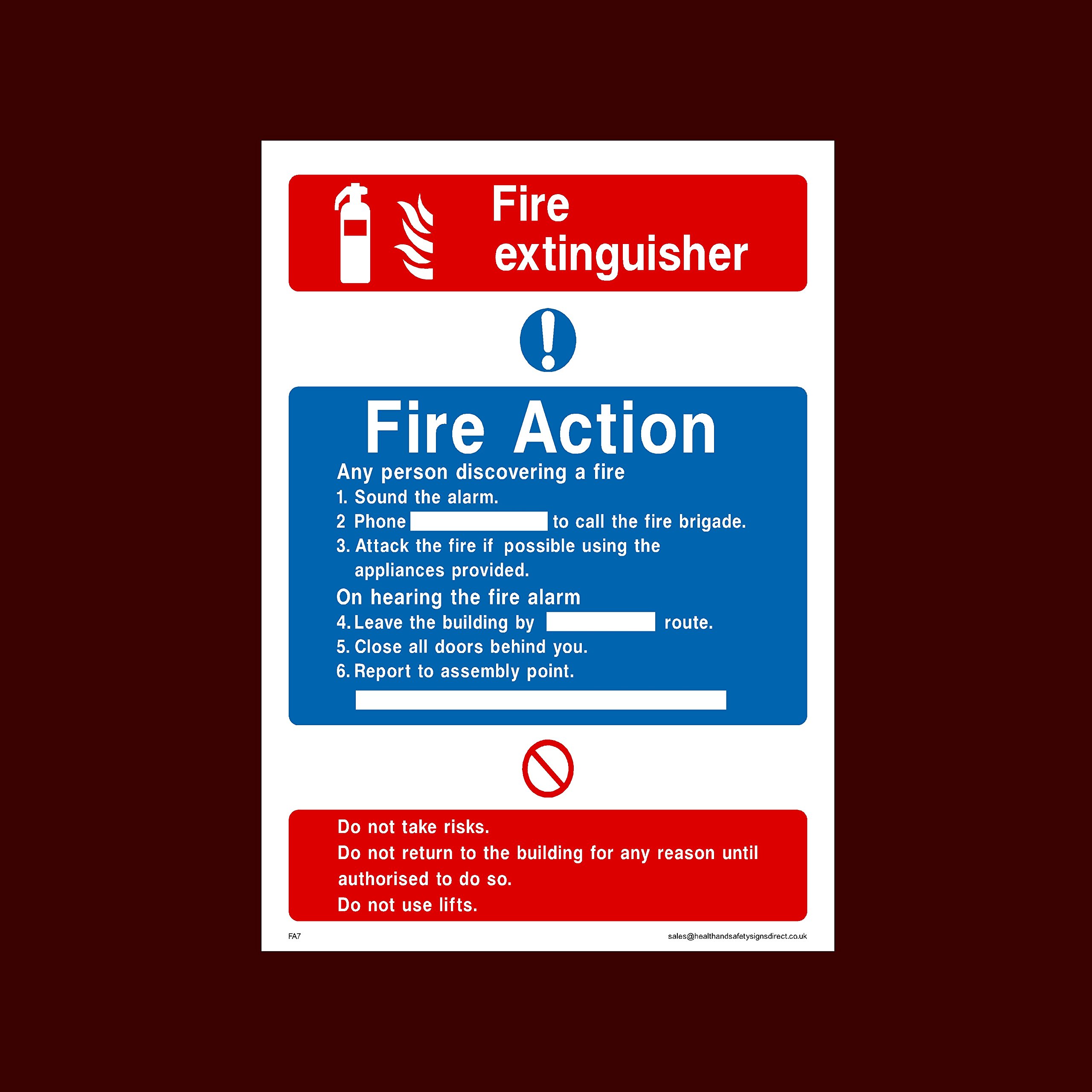 Buy Fire Action Fire Extinguisher Plastic Sign Fire, Assembly Point