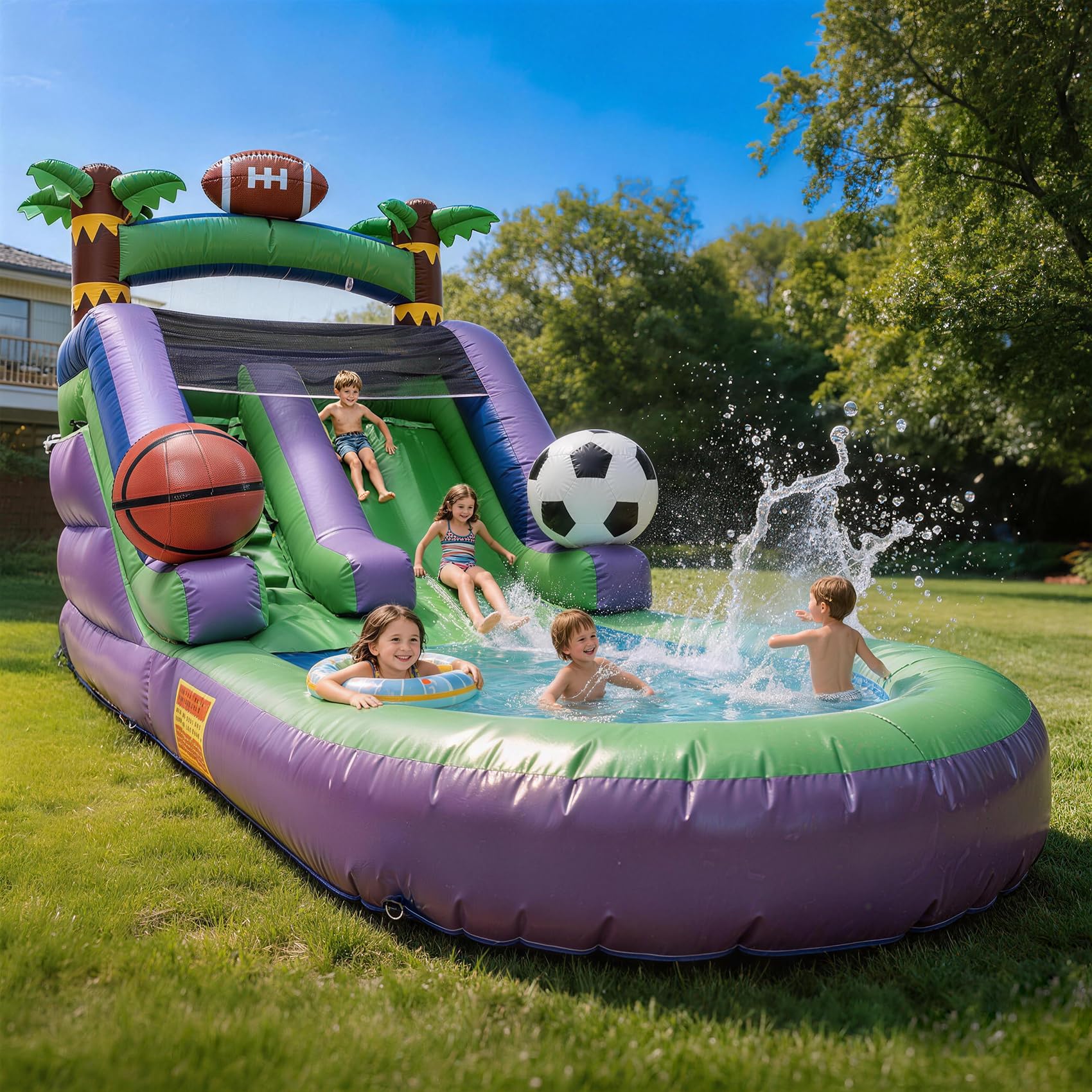 Photo 1 of VVAIMYNX 21ft Inflatable Water Slide with Splash Pool