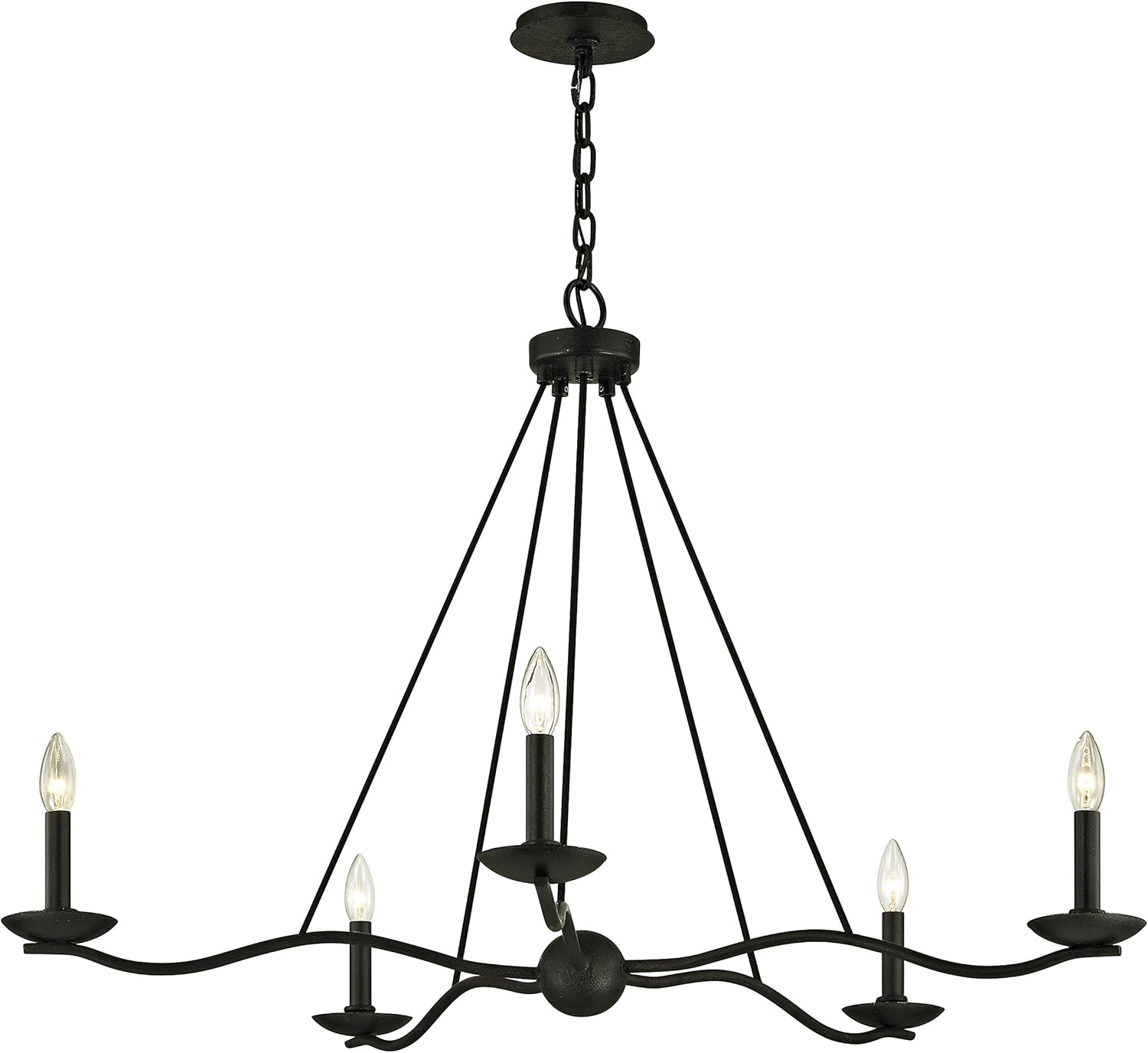 Troy Lighting F6306 Sawyer Six Light Chandelier, Forged Iron