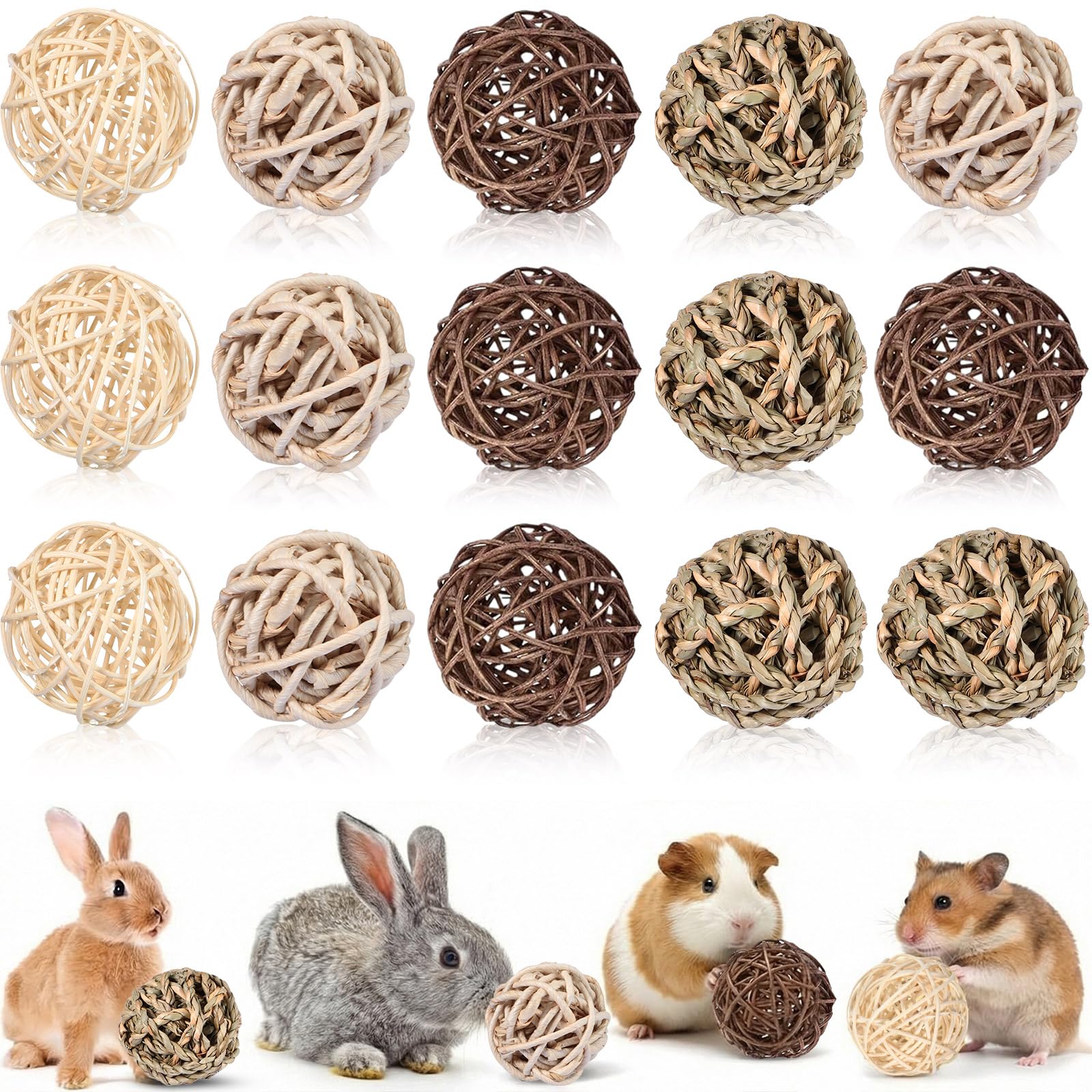 Skylety 15 Pieces Bunny Chew Balls
