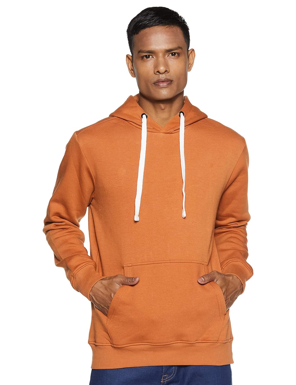 Amazon Brand – Symbol Men’s Regular Cotton Blend Neck Hooded Sweatshirt (AW18MNSSW02_Dawn Yellow_M)