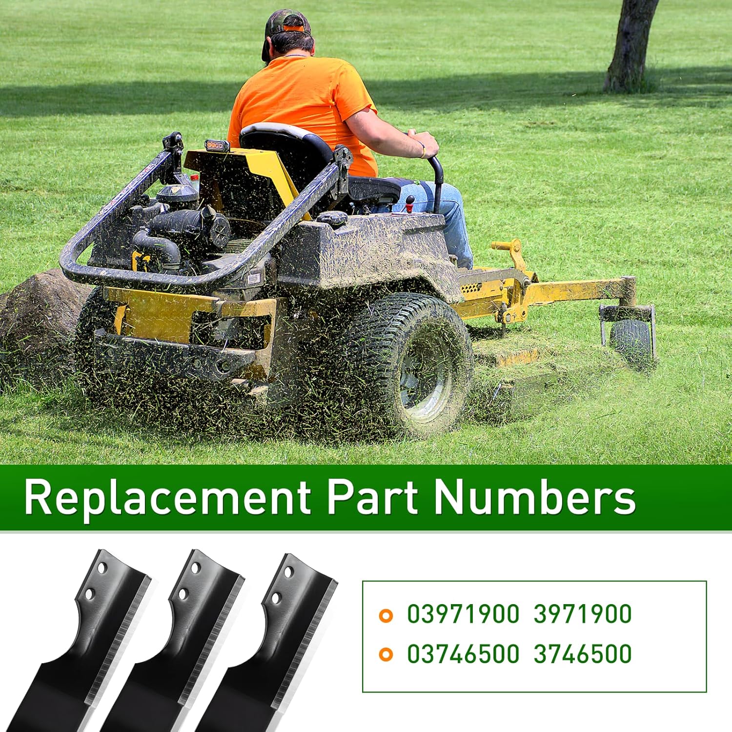 3971900 Lawn Mower Blades Compatible with A riens Grave ly 50" Decks Zoom Zero Turn Mowers,fits 03746500, 03971900, 3746500, 13177, 3 Pack