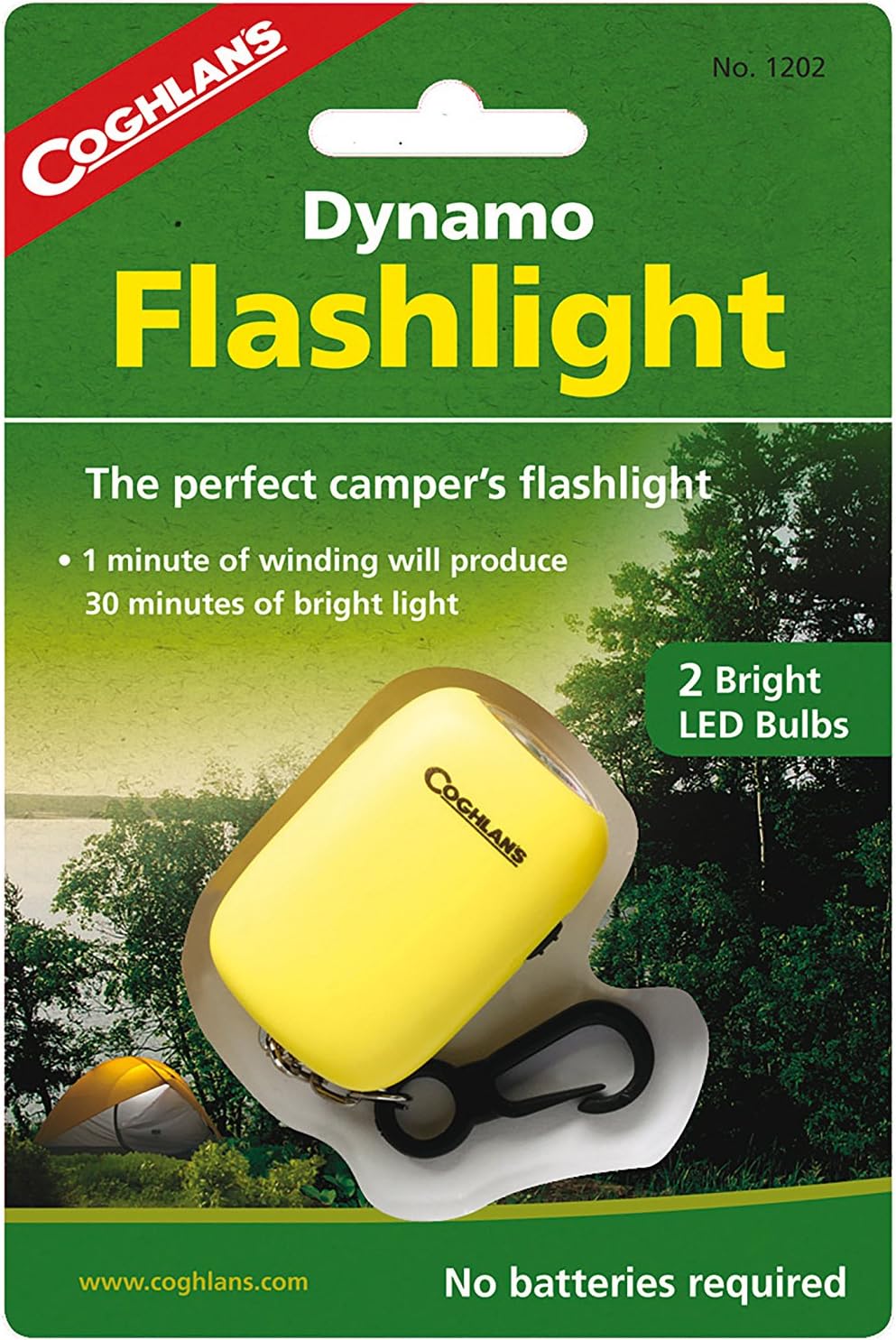 Coghlan's Dynamo Hand-Powered Flashlight Yellow or Red (Assorted) ,One Size