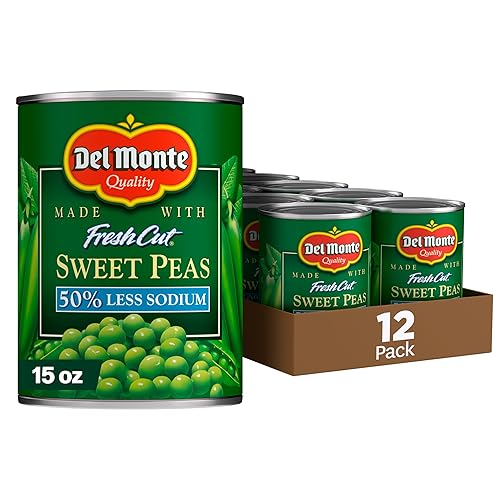 Miniatura 1 de Del Monte Guisantes dulces enlatados con 50 menos de sodio 15 onzas paquete de 12