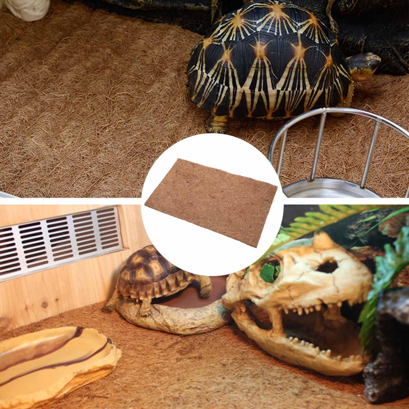 ifundom Tappeto per Rettili Terrario in Fibra di Cocco 4 Pezzi Marrone | Substrato per Lizard e Serpenti, Uso in Allevamento Domestico e Negozi per Animali