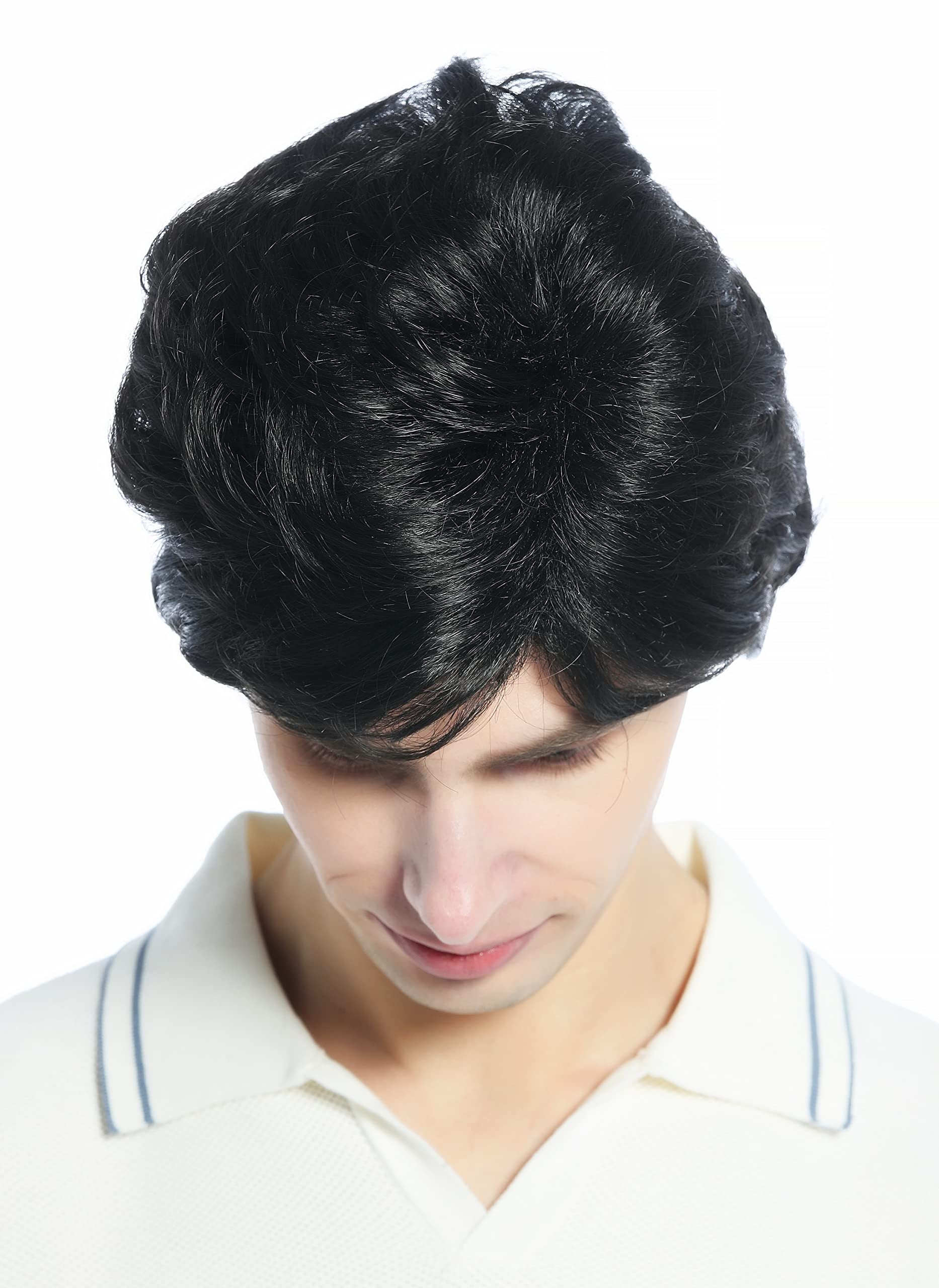 WIG ME UP - DW1335-2 Wig Men Women unisex short slightly waved dense off black-brown, black brown (2) - Image 4