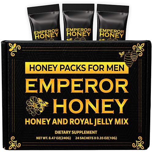 Halal Honey Miel orgánica cruda extra fuerte para hombres con polen de abeja real natural de primera calidad y 100% puro (paquete grande de 24