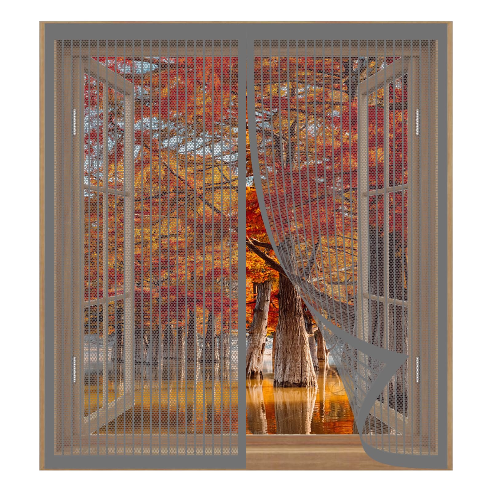 Magnetic Fly Screens for Windows 85 x 95 cm Easy Installation No Drilling Or Screwing Magnetic Fly Insect Screen for Windows Nets to Keep Bugs Out, Grey
