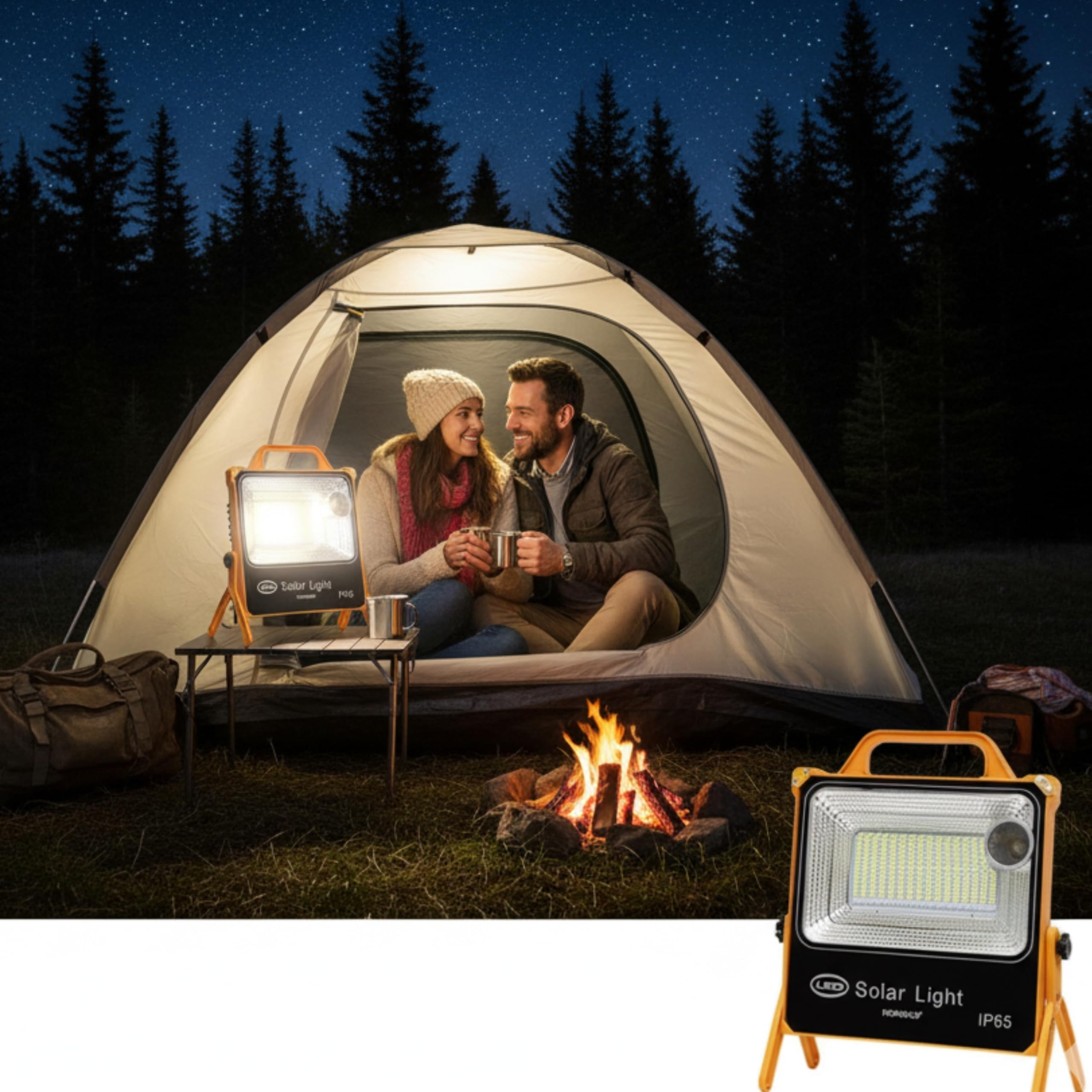 Homehop 100W Solar Led Emergency Light Rechargeable Multiple Charging Interfaces, Portable , Waterproof ,Camping Lamp for Home ,Outdoor and Indoor (ABS, Cool White)