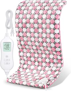 NOWWISH Heating Pad for Back and Period Cramps Pain Relief, Large Moist Heat Electric Heating Pad with 10 Heat Levels & Auto Shut Off, Gifts for Women, Pink, 12"x24", XXL