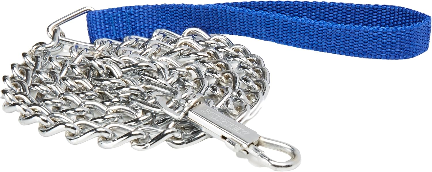 SURTEK Dog Leash 4' x 5/32" Chain Pet Leash with Locking