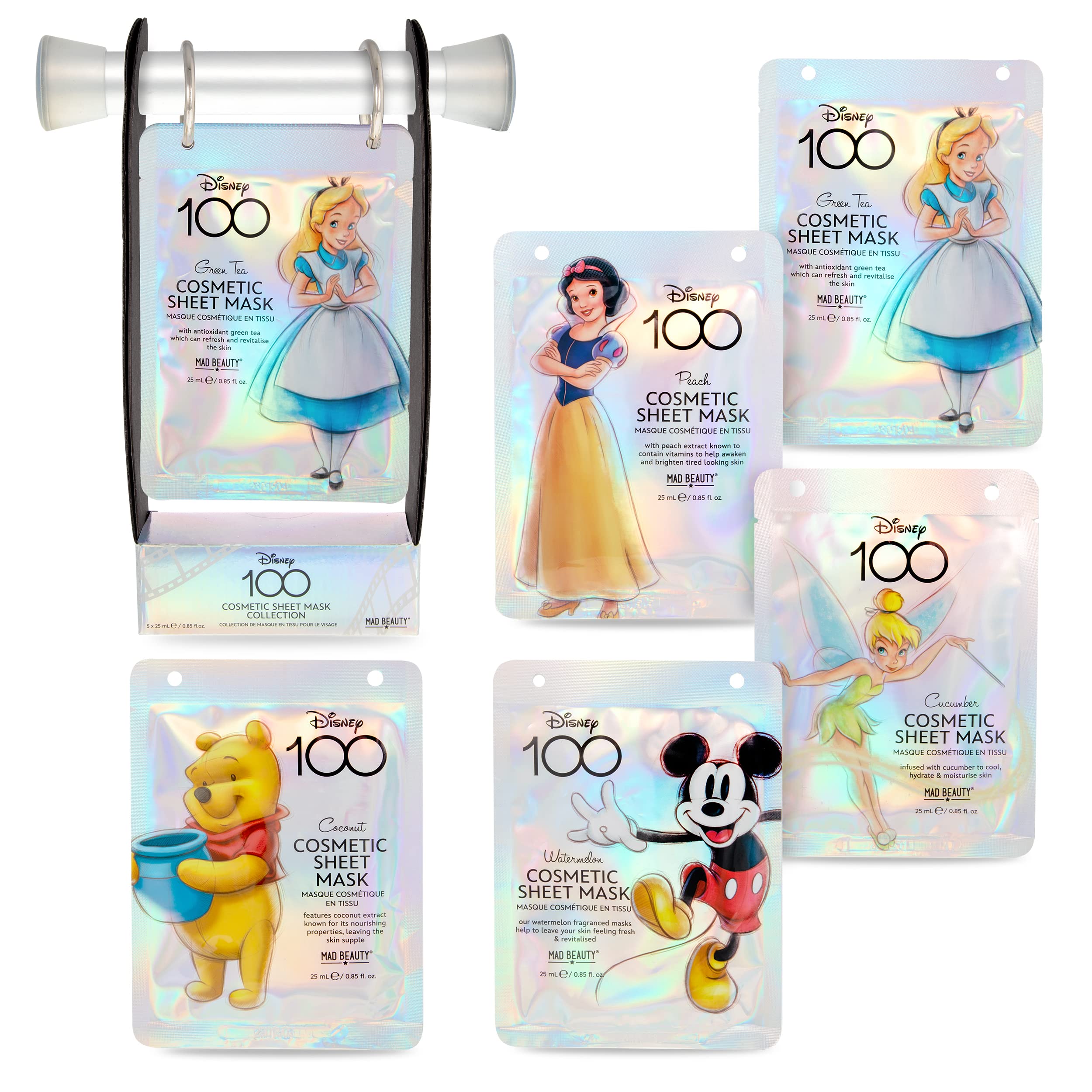 Mad Beauty D100fg98046 Disney 100 Face Mask Collection For Adults, Designed For Healthy-Looking Hair Care And Styling
