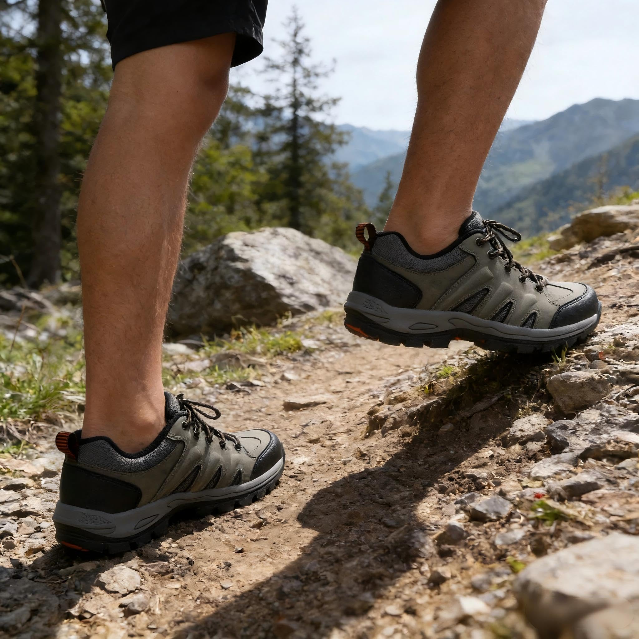 YOUTHUP Hommes Chaussures de Randonnée D'extérieur Antidérapantes et Respirantes Chaussure Basse pour Marche à Lacets Mode