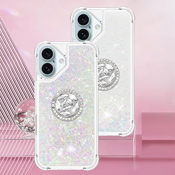 Astarz Compatible Redmi Note 13 Pro Plus 5G Case Back Red Me Note 13 Pro Plus 5G Cover Sparkling Flowing Glitter Moving TPU Case with Ring Stand Function Shock Absorption Thin Comfortable Phone Cover