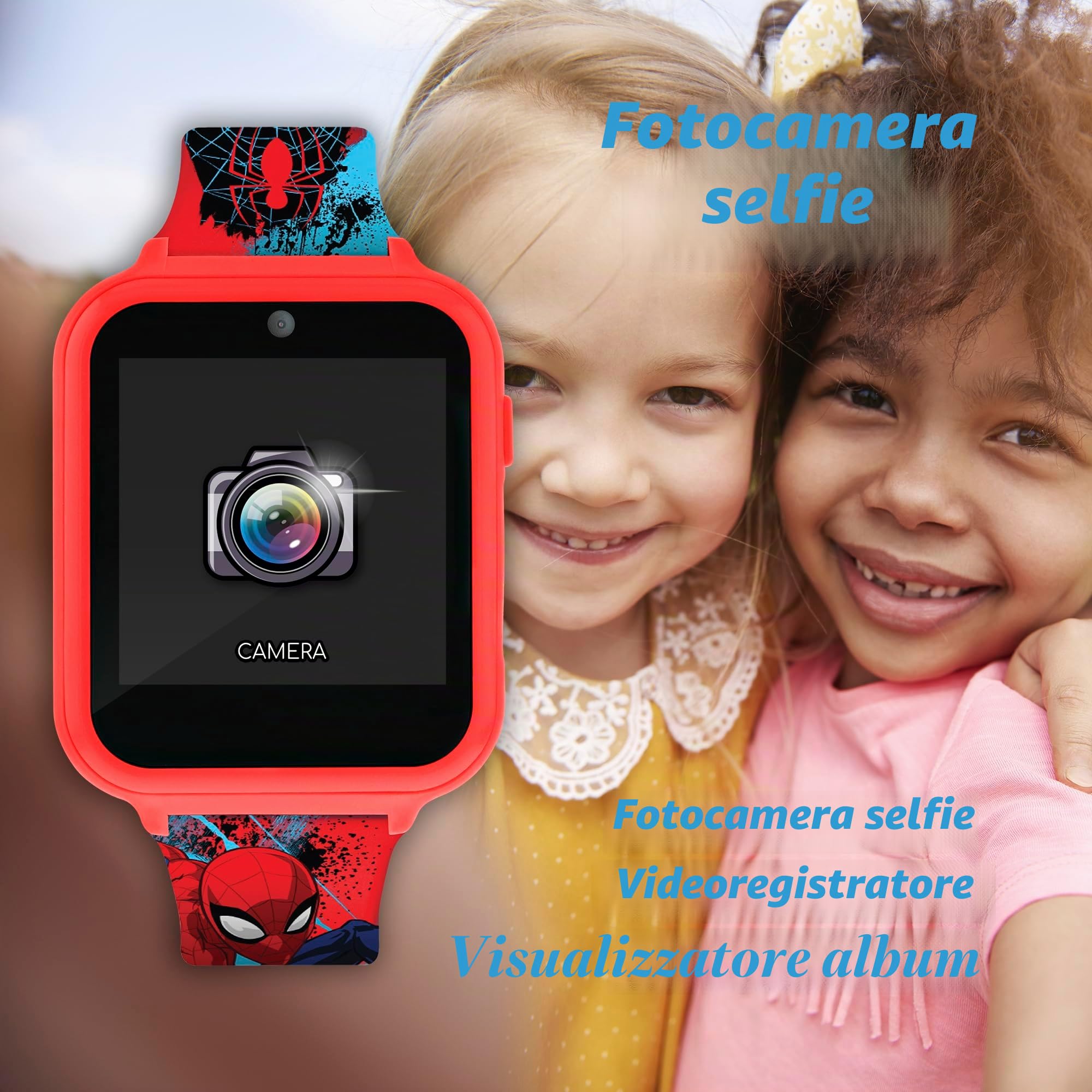 Spiderman Orologio Digitale Unisex Bambini con Cinturino Rosso in Silicone SPD4588