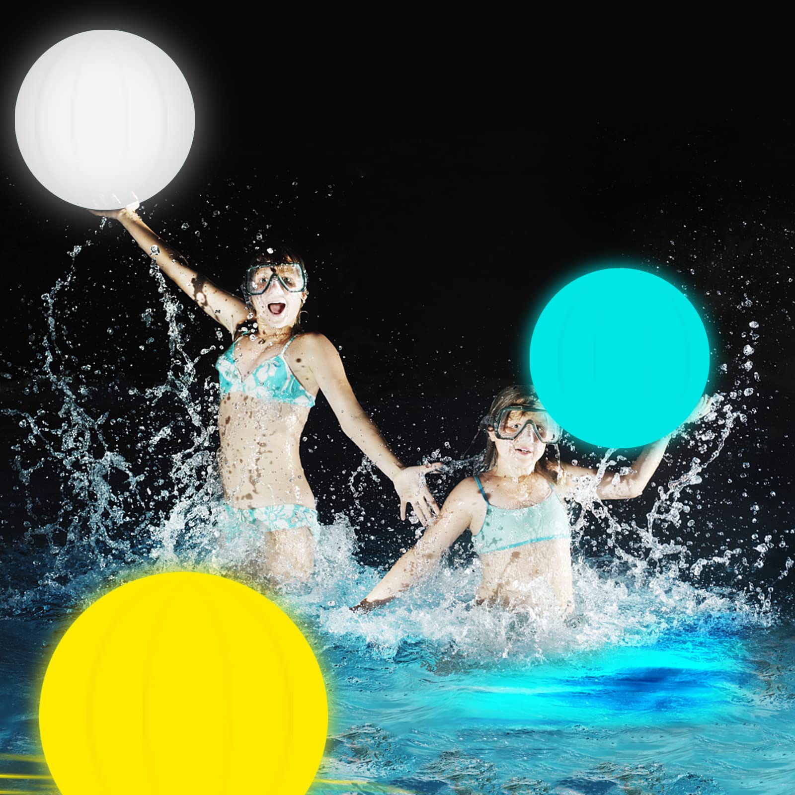 Photo 1 of Float Pool Lights, 1 Pack Pool Floating Lights with Remote Control, 19inch IP68 Waterproof Inflatable RGB Lights, Ball Light, Floating Ball Decoration for Swimming Pool, Wedding, Hot tub(Large)