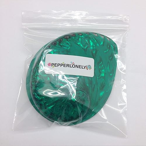 Miniatura 5 de PEPPERLONELY 1 unidad de conchas marinas de abulón Midas verde esmeralda brillante pulidas para decoración y exhibición del hogar, 5 pulgadas  6