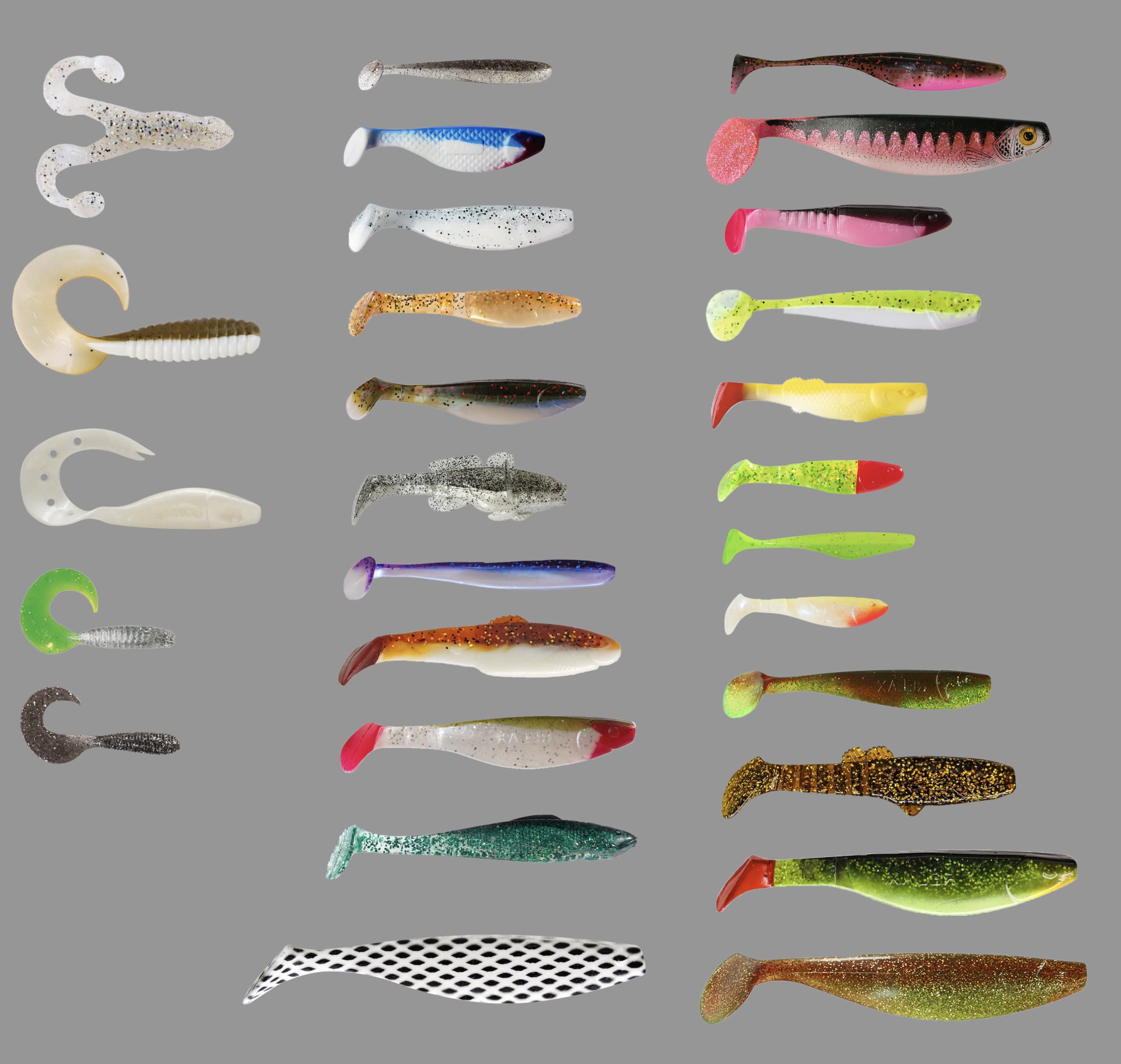 Relax Gummifische Box Kopyto, Bass, King Shad UVM. mit passenden Jigköpfen und Zubehör 40- TLG