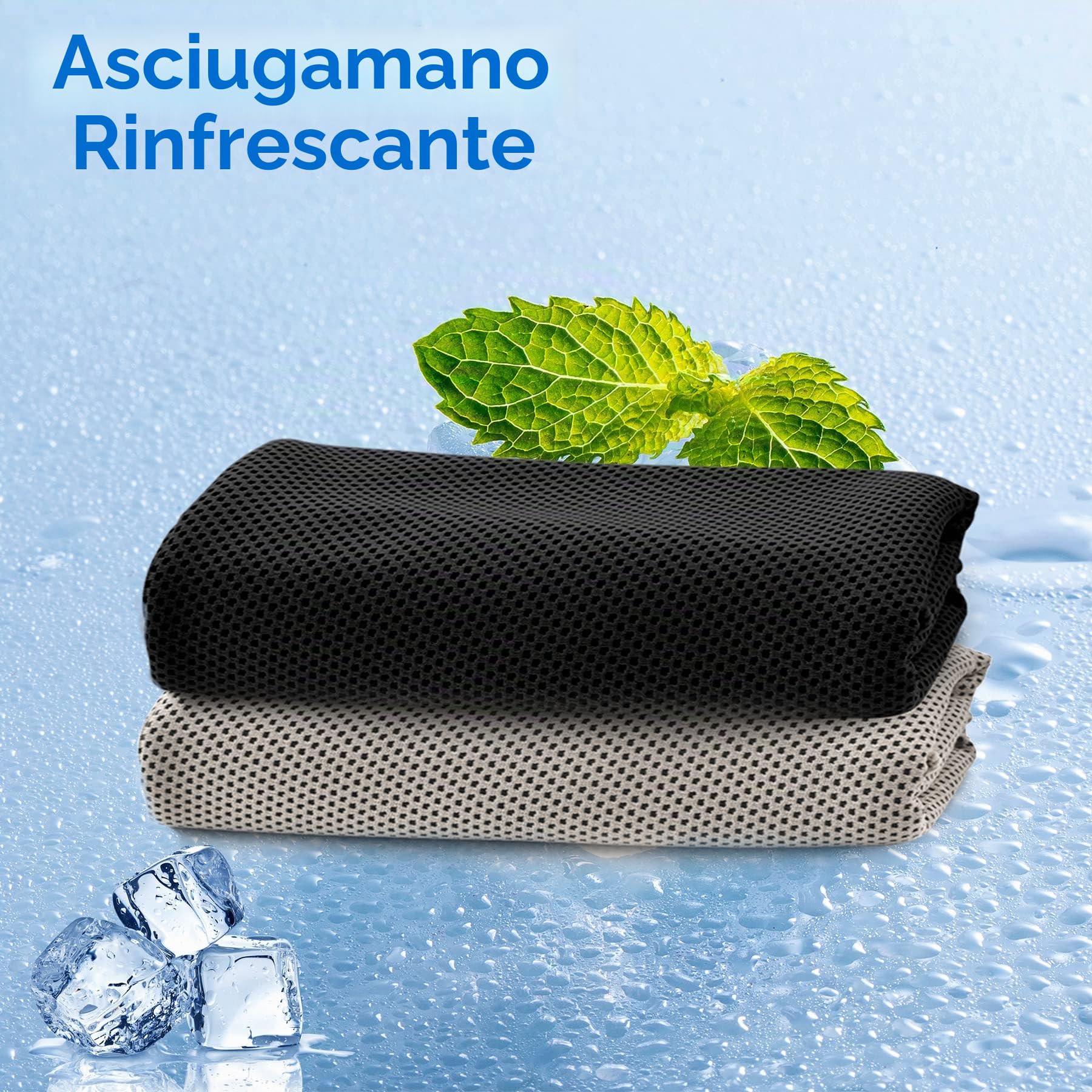 Sukkeen - Asciugamani rinfrescanti per collo, viso e sport, confezione da 2 (101,6 x 30,5 cm), ad asciugatura rapida