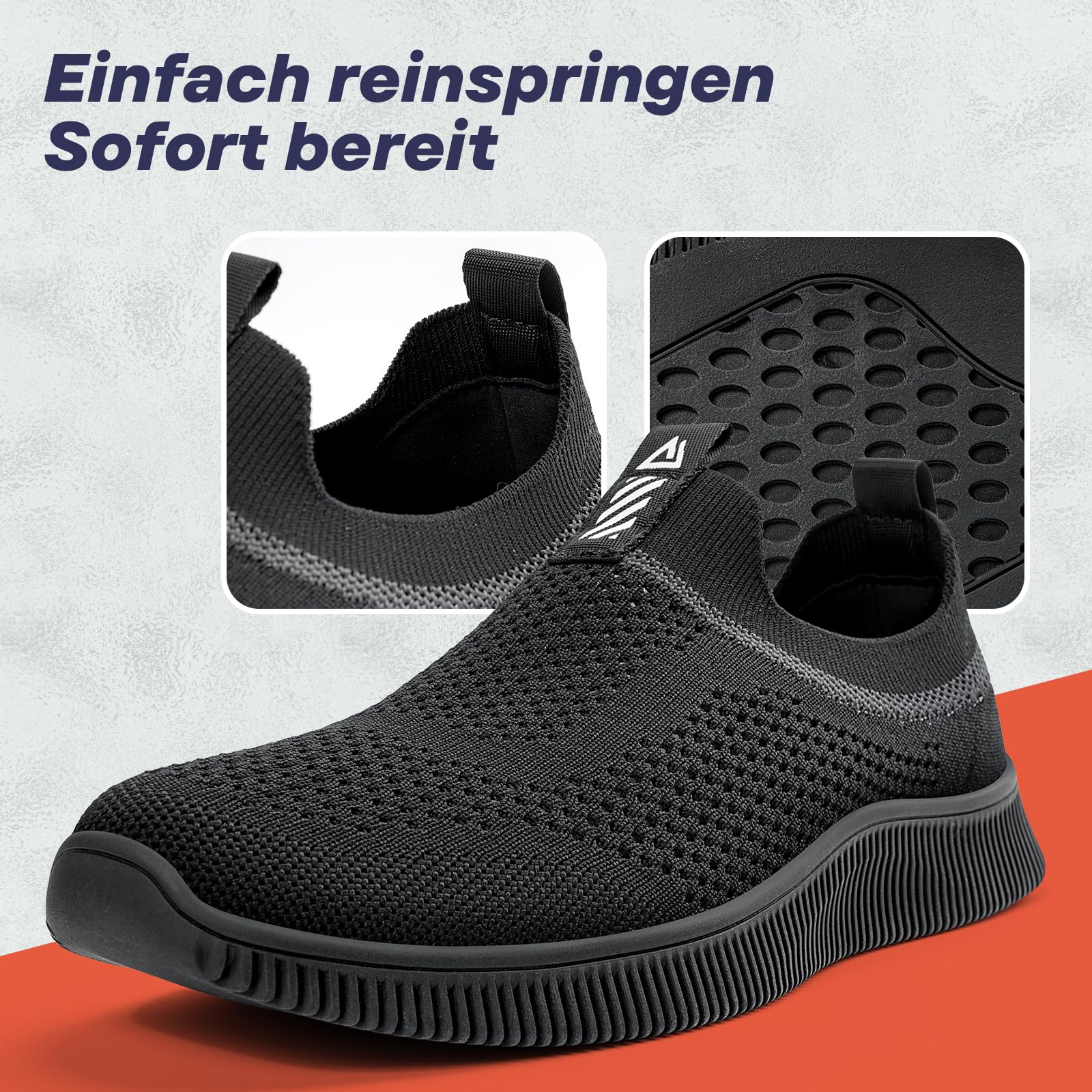 MrToNo Slip On Sneakers Herren Damen Turnschuhe Sportschuhe Fitness Sporthalle Freizeitschuhe Atmungsaktiv Leichtgewichts Joggingschuhe Straßenlaufschuhe Bequem Laufschuhe Outdoor Walkingschuhe