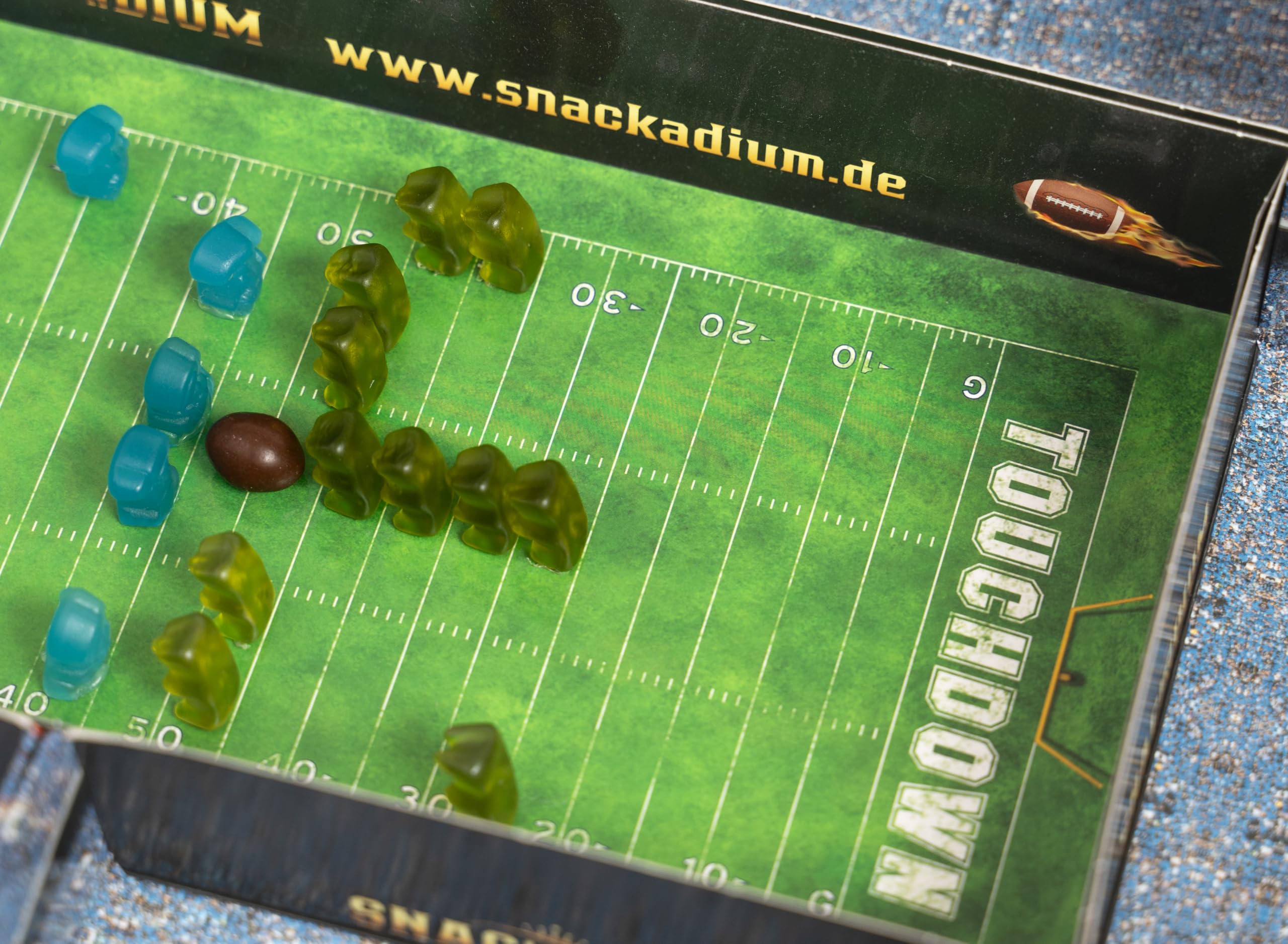 Das SNACKADIUM für spannende Footballabende/Snackstadion für echte Footballfans/Super Bowl - American Football Snack Stadion (Blau)
