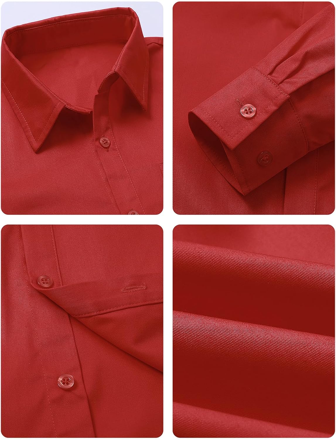 A&J DESIGN Boys Dress Shirt Kid Long Sleeve Formal Uniform School Oxford Button Up Shirt with Tie and Handkerchief - Image 5