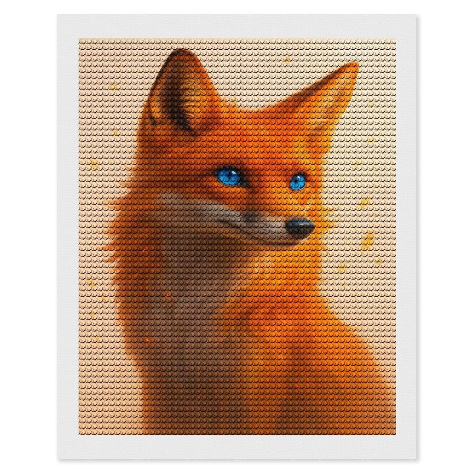 Junmoney Fox Print Diamond Art Canvas 16"x20", for Adults, Printed Canvas, Home Wall Decor, Gift Idea, Mindful Craft Activity