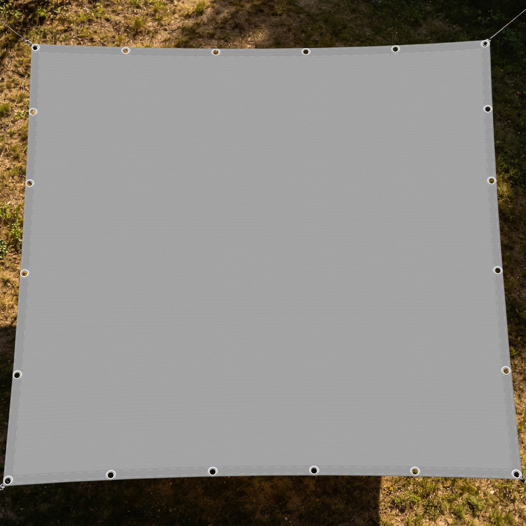Voile d'ombrage rectangulaire 280x400 cm gris clair imperméable anti-UV pour terrasse