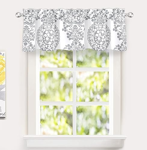 Miniatura 2 de DriftAway Cortinas de damasco para ventanas, estilo granja, medallón floral, patrón Samantha, cocina, dormitorio, sala de estar, cortina corta