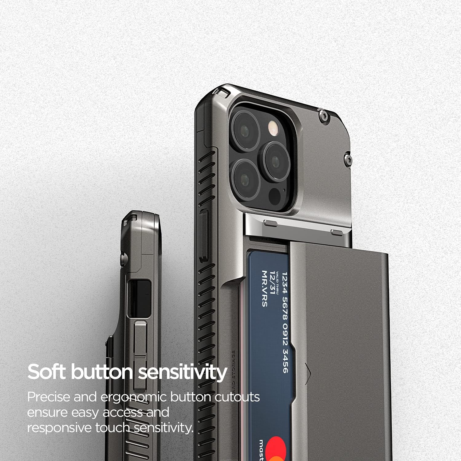 VRS DESIGN Damda Glide Pro Phone Case for iPhone 13 Pro, Sturdy Semi Auto Wallet [4 Cards] Phone Case Compatible for iPhone 13 Pro Case(2021) - Image 3