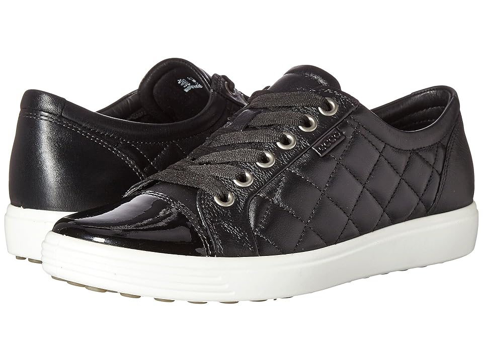 

ECCO Soft 7 Quilted Tie (Black/Black) Women's Lace up casual Shoes