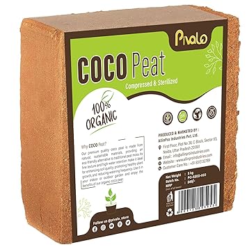 Pivalo Cocopeat Block Organic Fertilizer & Soil Manure Compost Khaad Coco Peat Potting Mixture for Home Gardening and Potted Plants (4 to 5 Kg - Depend on Weather Moisture) - image, photos