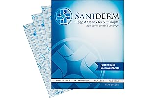 Saniderm Tattoo Aftercare Large Bandage (3 Sheets)–Optimized Healing–Sterile and Skin-Friendly