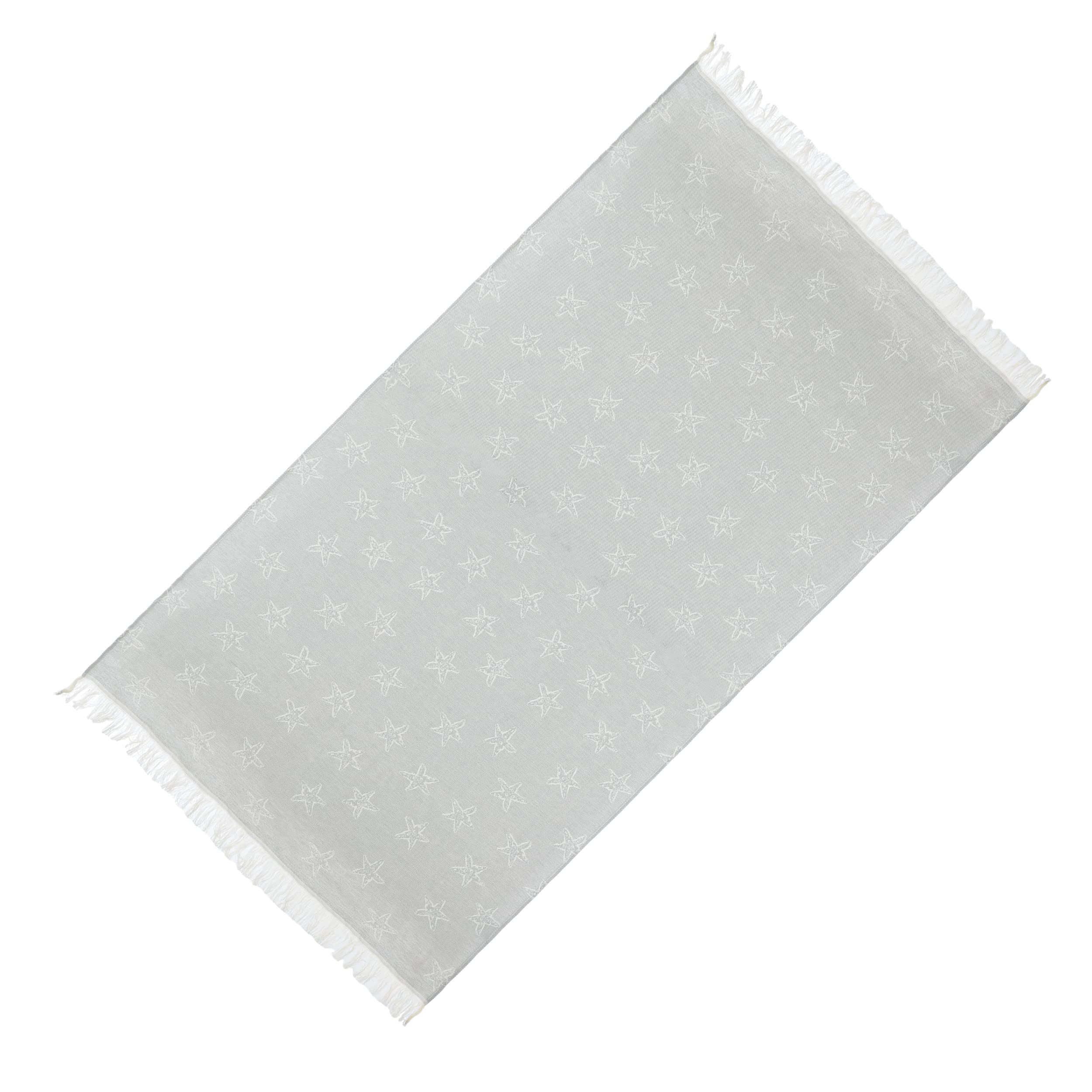 H HANSEL HOME Fouta Playa Pareo Playa Grande Ligeras Suave Toalla Playa Toalla Hammam Tejido 100% Algodón 90x170cm - Estrella Gris Fuerte