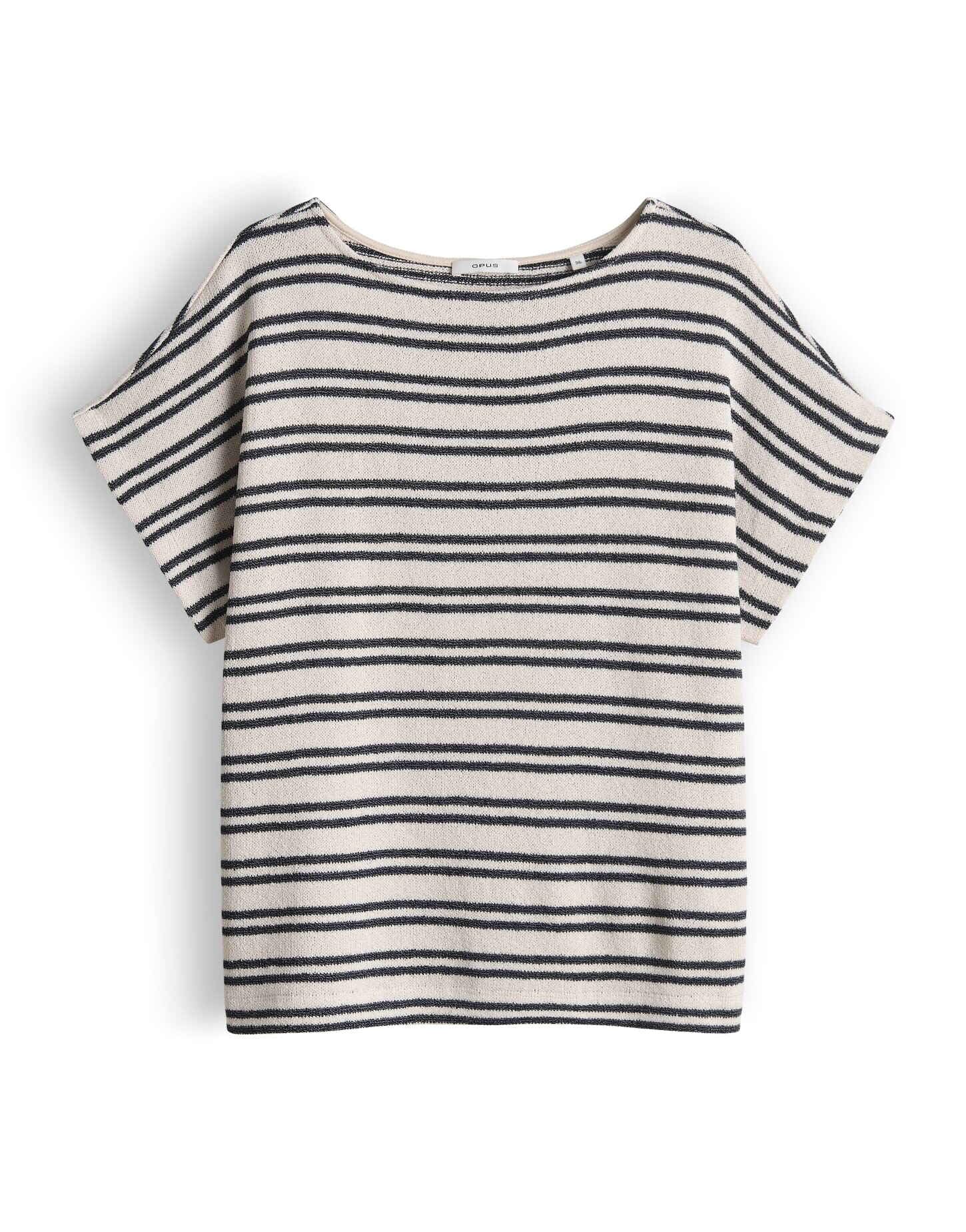 OPUS Damen Kurzarmshirt | Gestreiftes Jerseyshirt in Strickoptik Regular Fit