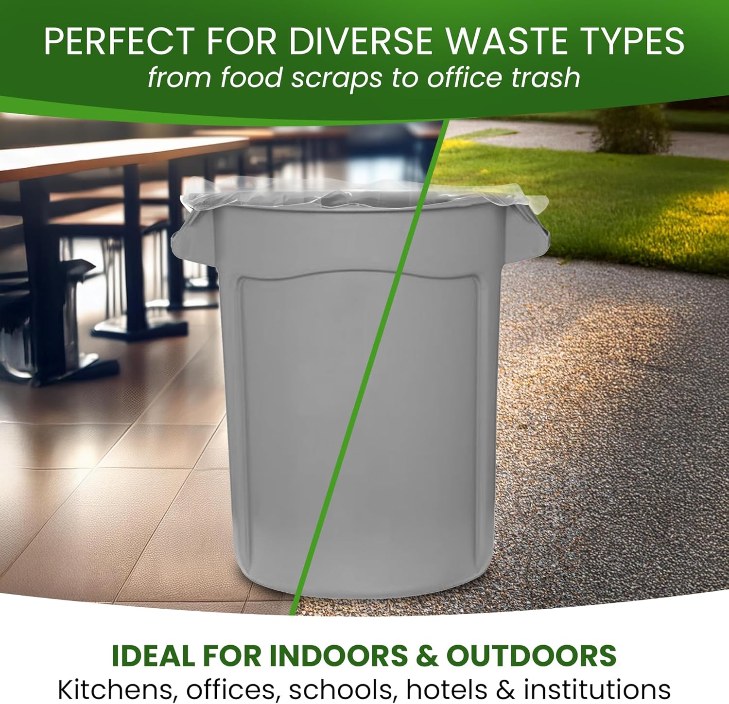 Betta 30-33 Gallon Clear Trash Bags, 100 Count Box, (33x39-inch) Commercial Heavy-Duty Garbage Can Liners for 20-32 Gallon Round Cans, 23-29 Gallon Slim and Square Cans