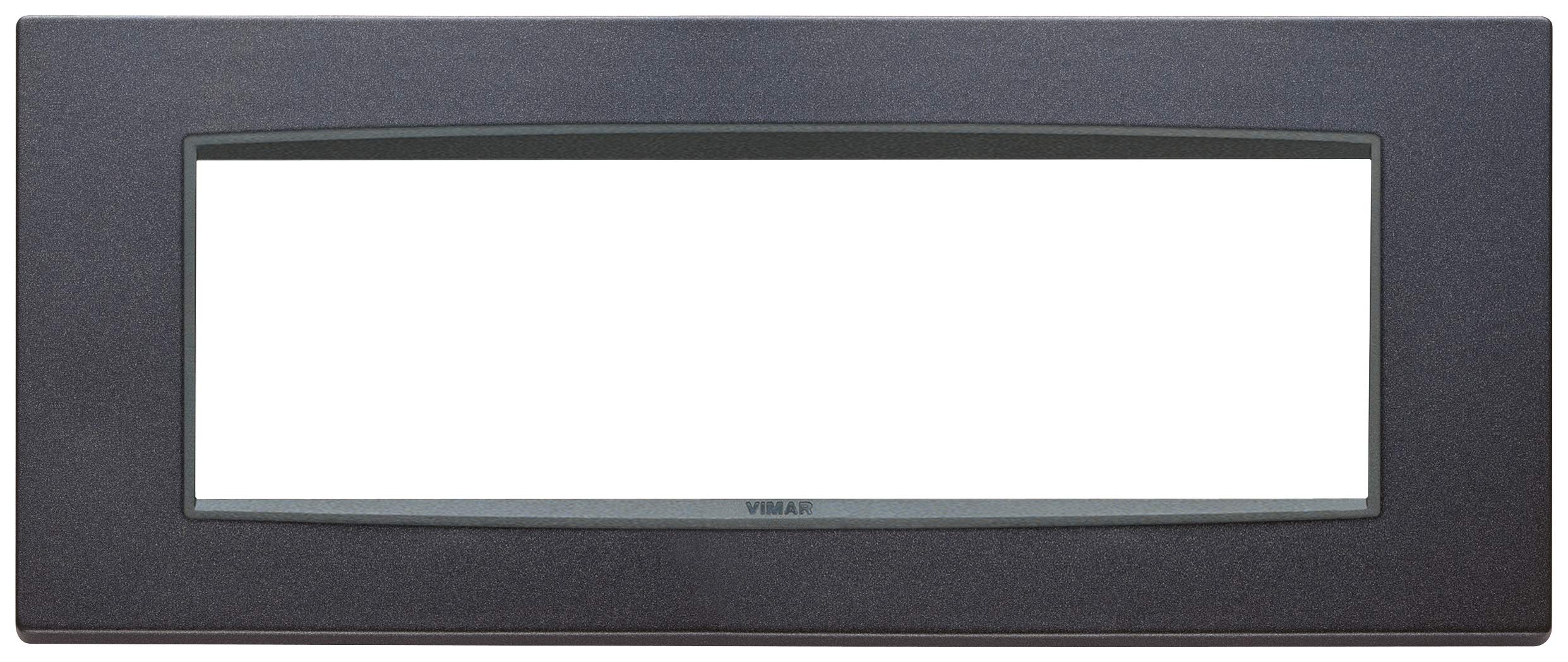 Vimar 20657.15 Eikon Placca Classic 7 moduli, metallo verniciato Bright e cornice grigia, antracite matt