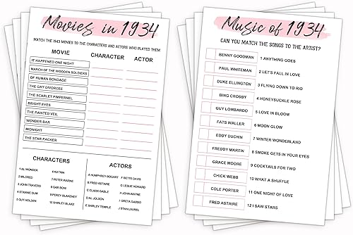 Miniatura 7 de Juegos de fiesta de cumpleaños número 40, juegos de fiesta de cumpleaños de 1984, juego de tarjetas de doble cara, incluye música de juegos de 1984,