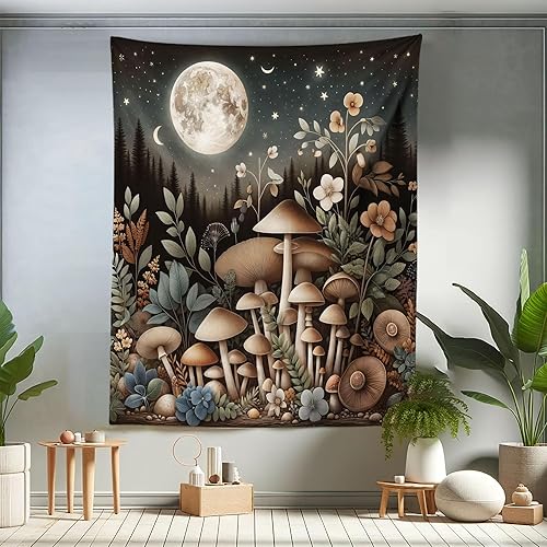 Miniatura 116 de Ambesonne Tapiz de fantasía, paisaje de fantasía con reloj, rayos de cielo de ensueño desde el techo, arte ficticio, colgante de pared ancho para