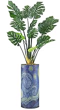 SIGNWIN Monstera Tree with Illustrated Vincent Van Gogh Starry Night Vase Astronomy & Space Shapes Minimalism Zen Relax/Calm Multicolor Ultra for Living Room, Bedroom, Office - X-Large 5 Feet (60